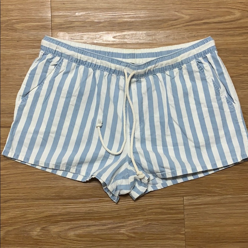 Aerie Seersucker-striped Drawstring Shorts